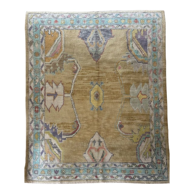 Contemporary Turkish Oushak Rug | 5'8" X 7'3" For Sale