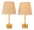 Mid-Century Modern Italian Onyx and Brass Table Lamps, Set of 2 For Sale