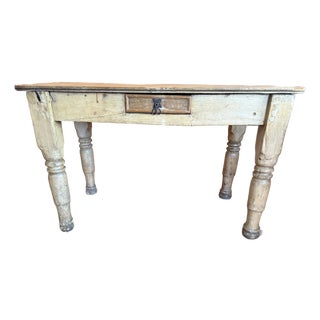 Antique Rustic Pine Mexican Console Table For Sale