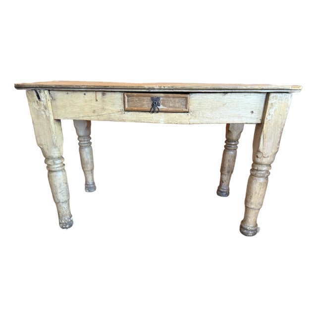 Antique Rustic Pine Mexican Console Table For Sale