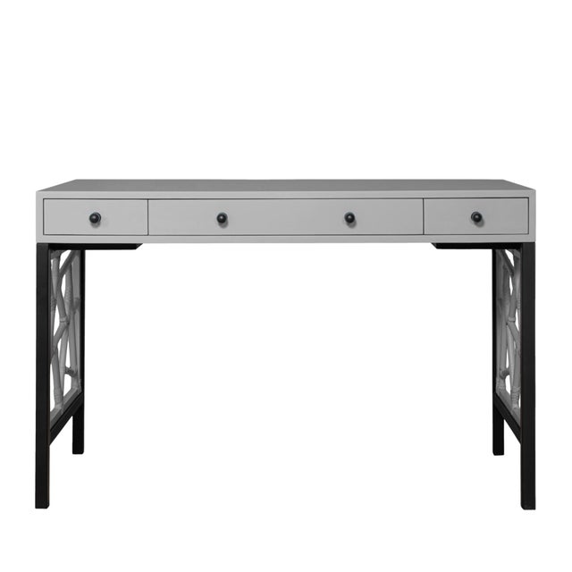 David Francis Tiffany Writing Desk - Light Gray For Sale - Image 4 of 9
