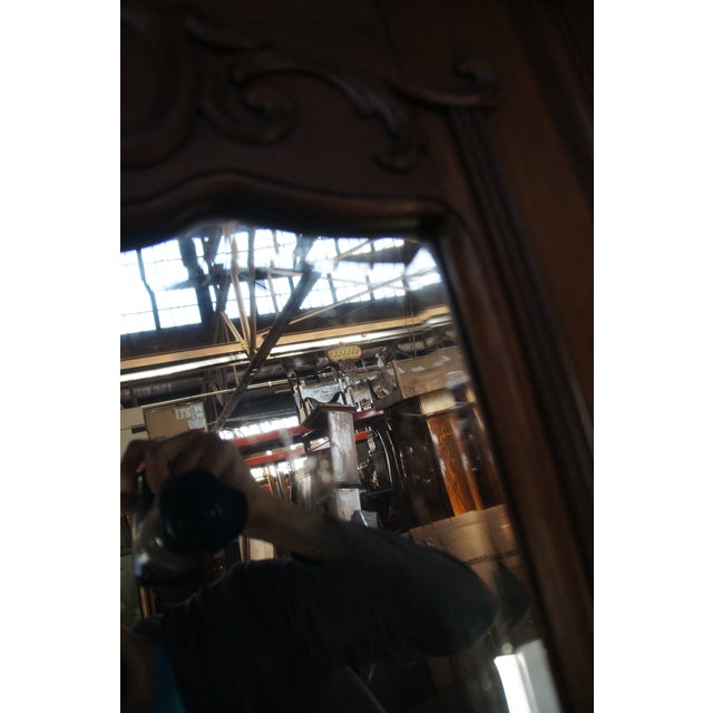 Antique Victorian Walnut Mirrored Clothing Armoire Wardrobe Closet Cabinet 87" For Sale - Image 15 of 17