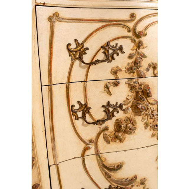 Antique 19th Century Cherub Carved Painted High Chest of Drawers For Sale - Image 9 of 18