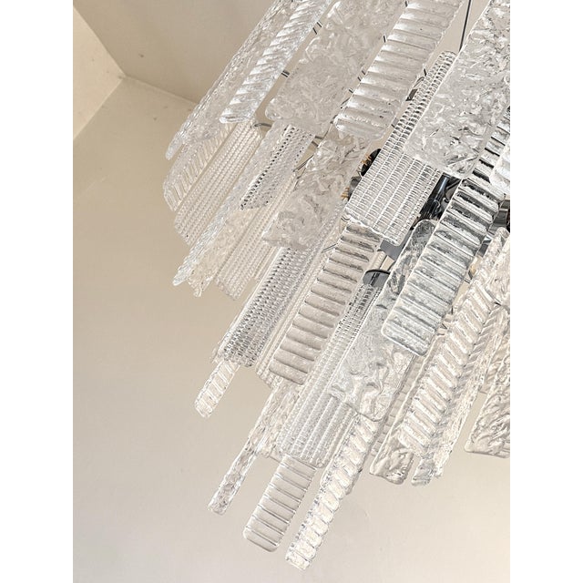 Glass Contemporary Strips “Listelli” Murano Glass Chandelier by Simoeng For Sale - Image 7 of 8