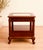 English Pair of Vintage Bassett Glass Top Cherry End Tables With Drawers For Sale - Image 3 of 10