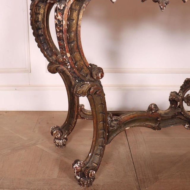 French Serpentine Front Console Table For Sale - Image 3 of 14