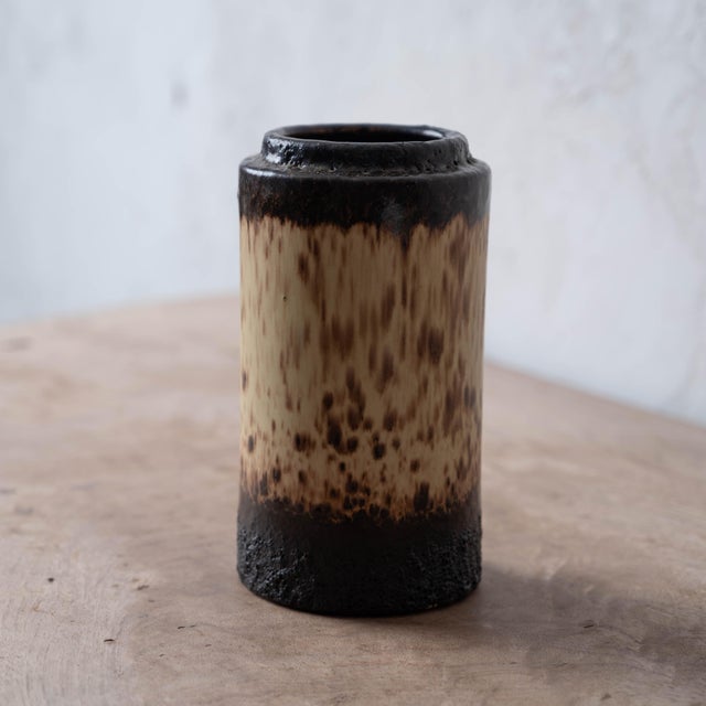Black West German Fat Lava Vase, Scheurich 203-18, C. 1960s For Sale - Image 8 of 9