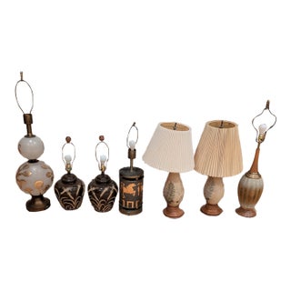 Collection of 7 Vintage Table Lamps For Sale