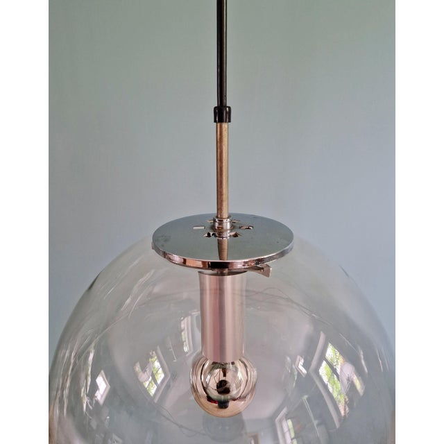 Space Age Pendant Light in Smoked Glass by Glashütte Limburg, 1970 For Sale - Image 6 of 16