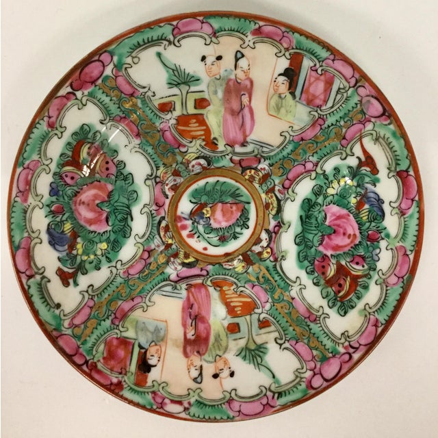 Vintage Rose Medallion Hand Painted Plate For Sale - Image 10 of 10