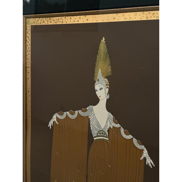 1980s 1980s Beautiful Framed Limited Edition Erté Serigraph Titled "Gown Orientale" For Sale - Image 5 of 6