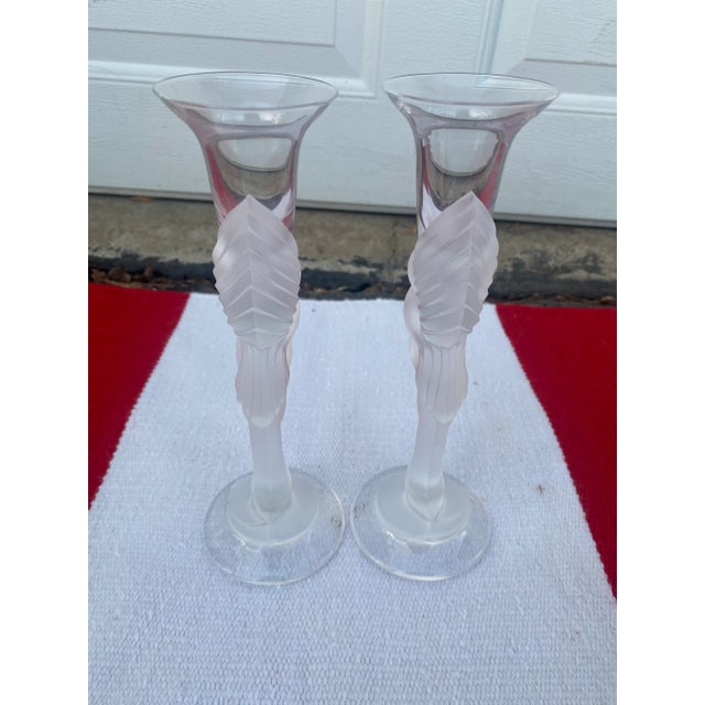 Traditional Late 20th Century Faberge Snow Dove Candlestick Holders - a Pair For Sale - Image 3 of 8