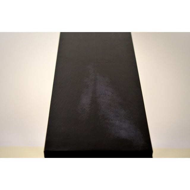 Black Trapèze' Blackened Steel and Goatskin Consoles by Design Frères - a Pair For Sale - Image 8 of 10