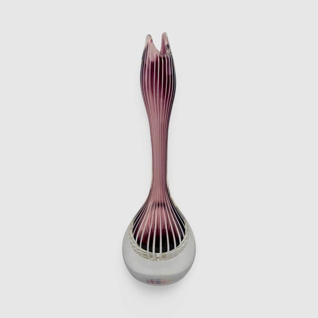 Glass Zebra Glass Vase by Vicke Lindstrand for Kosta, Sweden, 1950s For Sale - Image 7 of 14