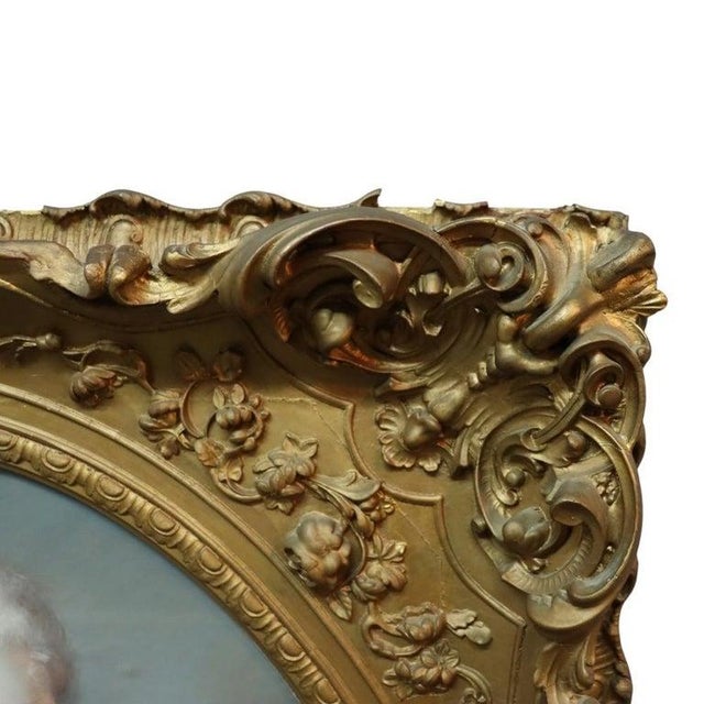 Late 19th Century Large Antique French Louis XVI Pastel Portrait of a Nobel Woman C1870 For Sale - Image 5 of 11