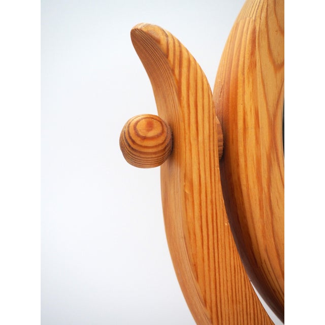 Tan Swedish Rustic Pine Mirror, 1970s For Sale - Image 8 of 12