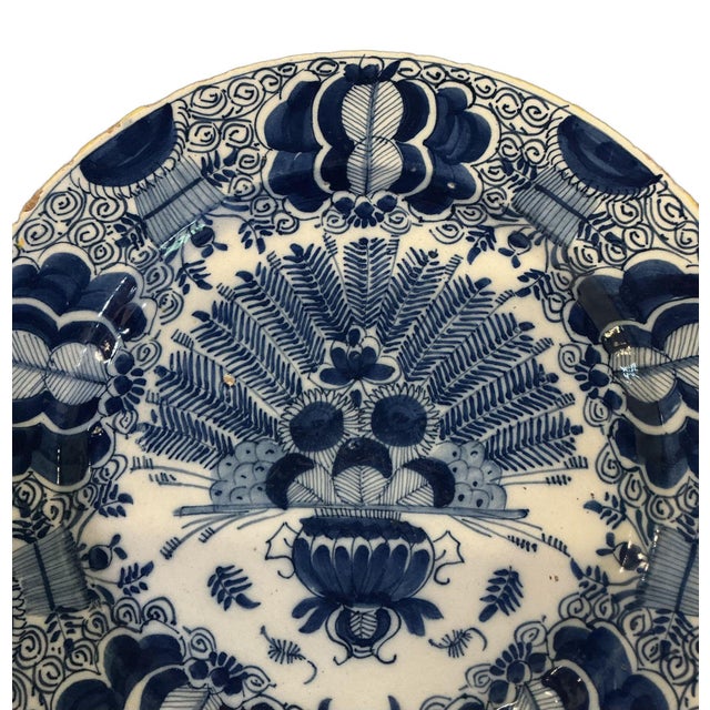 Delft “Peacock” Plate, Circa 1750’s For Sale - Image 4 of 6