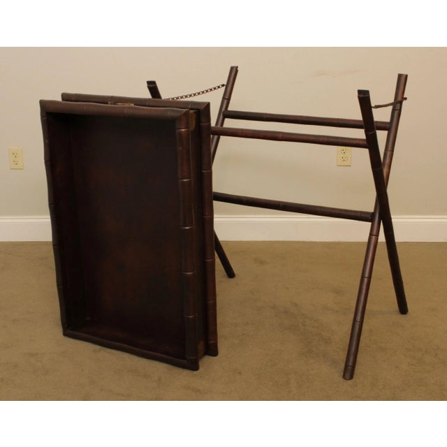 F.O. Mertz & Co Faux Bamboo Butlers Tray Table For Sale - Image 12 of 13
