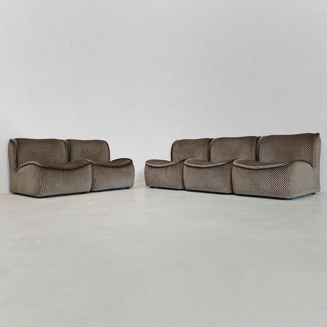 Calida Modular Sofa in Optical Velvet by Giudici for Coima, 1970s, Set of 5 For Sale - Image 11 of 18