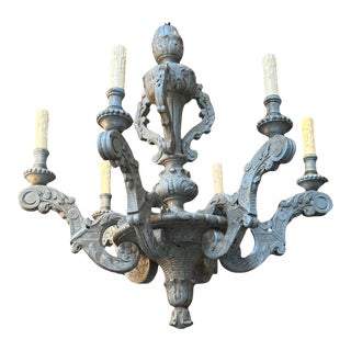 Antique French Gray Louis XVI Style Chandelier For Sale