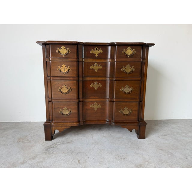 Vintage Pennsylvania House Georgian Style Cherry Block-Front Chest of Drawers For Sale - Image 4 of 13