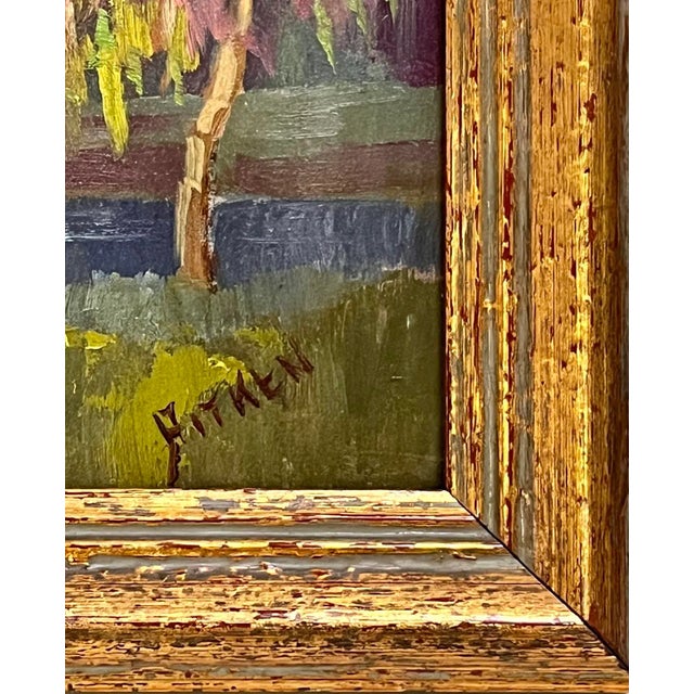 Paint Vintage American Impressionist Oil Painting Wooded Landscape by Harry G. Aitken For Sale - Image 7 of 7