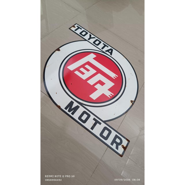 Japanese Vintage Toyota Motor Sign Advertising 2026 Reproduction 1.3mm Steel Teq Japanese Logo For Sale - Image 3 of 10