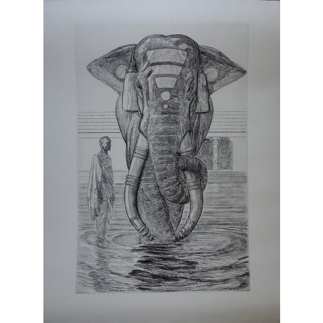 Paul Jouve, Elephant from the Temple of Siva, Engraving For Sale - Image 11 of 11