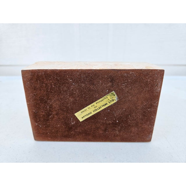 Peach Tessellated Stone Trinket Box For Sale - Image 15 of 16