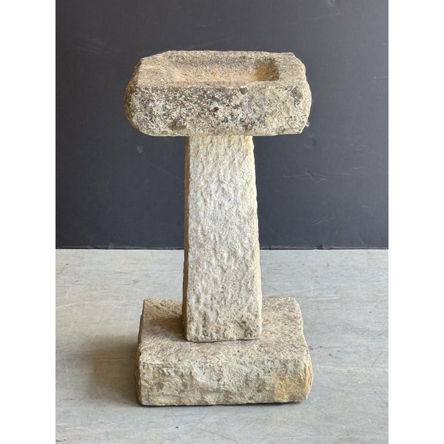 English Garden Stone Square Bird Bath For Sale In Austin - Image 6 of 10