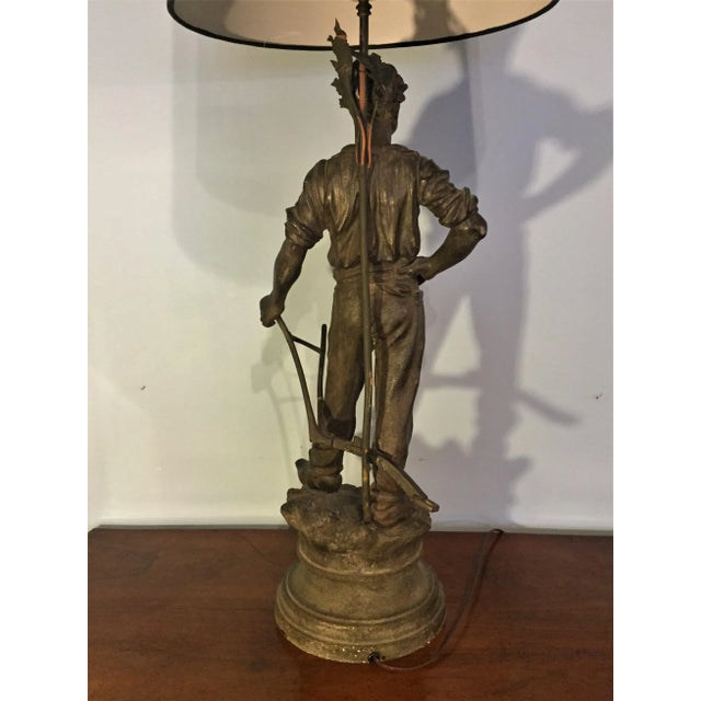 Large Figural Lamp of a Dutch Plowman For Sale - Image 5 of 11