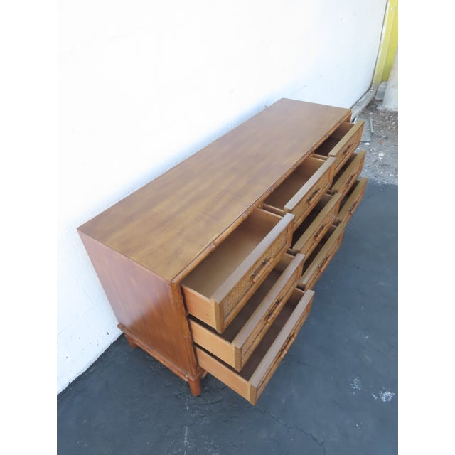 American of Martinsville Hollywood Regency Woven Rattan Dresser 6448 For Sale - Image 17 of 18