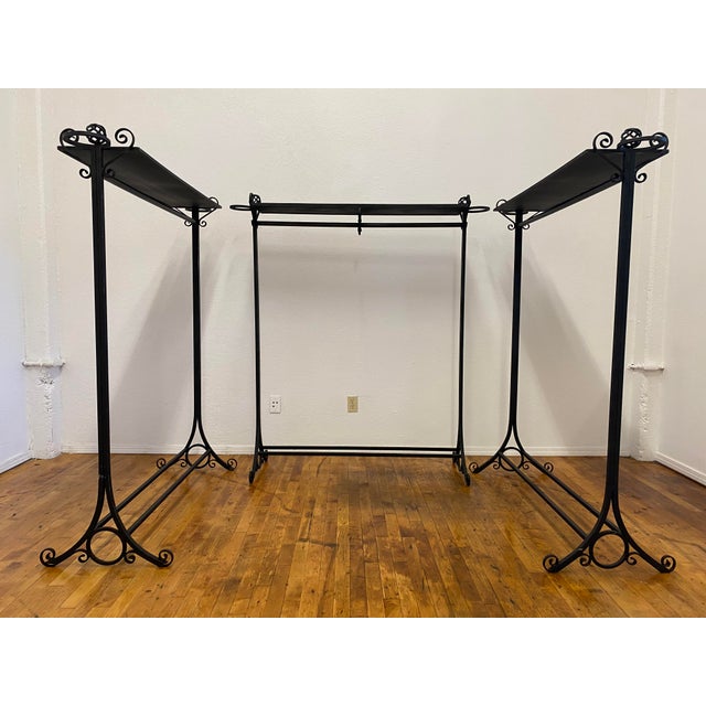 Custom Hand-Forged Wrought Iron Garment Racks - Set of 3 | Chairish