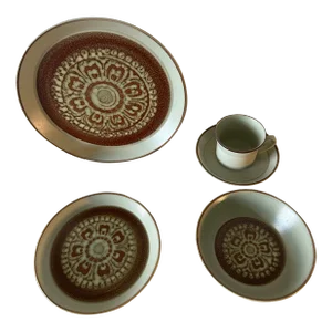 Vintage Mikasa StoneKraft Pompeii Place Setting- 5 Pieces