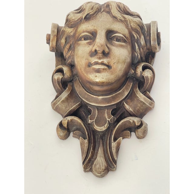 Near Pair of Vintage Figural Wall Brackets For Sale - Image 4 of 7
