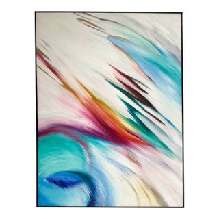 1989 Signed Abstract Oil on Canvas Painting by Laurie Zagon For Sale