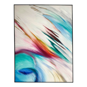 1989 Signed Abstract Oil on Canvas Painting by Laurie Zagon