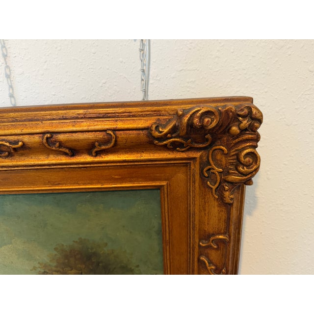 Mid 20th Century C. Patin Huge Vintage European Cityscape/ Landscape Oil Painting Gilt Frame For Sale - Image 5 of 13