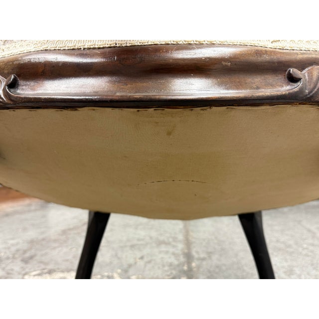 Victorian Rococo Revival Carved Wood Balloon Back Armchair For Sale - Image 12 of 12