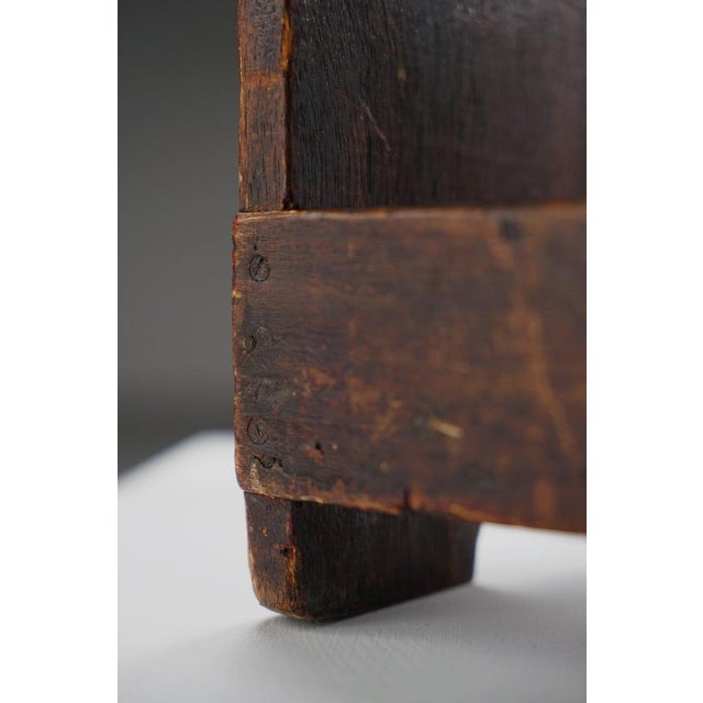 Brown Dutch Wooden Stool, 1930s For Sale - Image 8 of 13