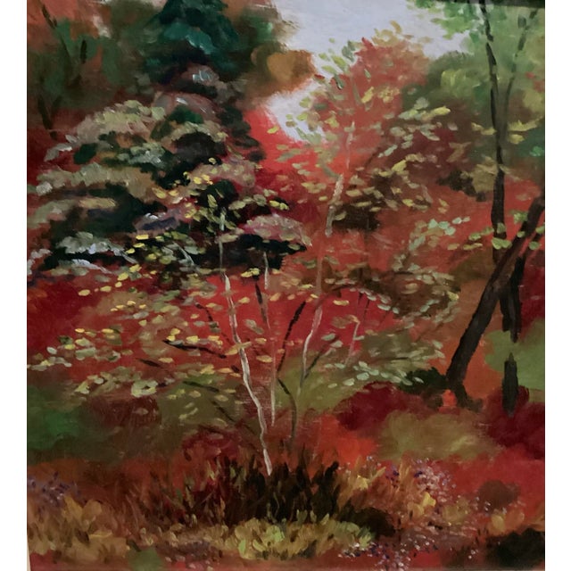 2004, Original Oil, Landscape,Forest by Robert Van Brott. Title “:Appleford Spring, 2004.” Bright Image of a Forest. Framed. Painting 20”Wx1”x16.25”H. For Sale - Image 10 of 12