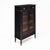 An elegant petite French vitrine in the Louis XVI style, crafted in mahogany with a deep ebonized finish. Two glazed doors...