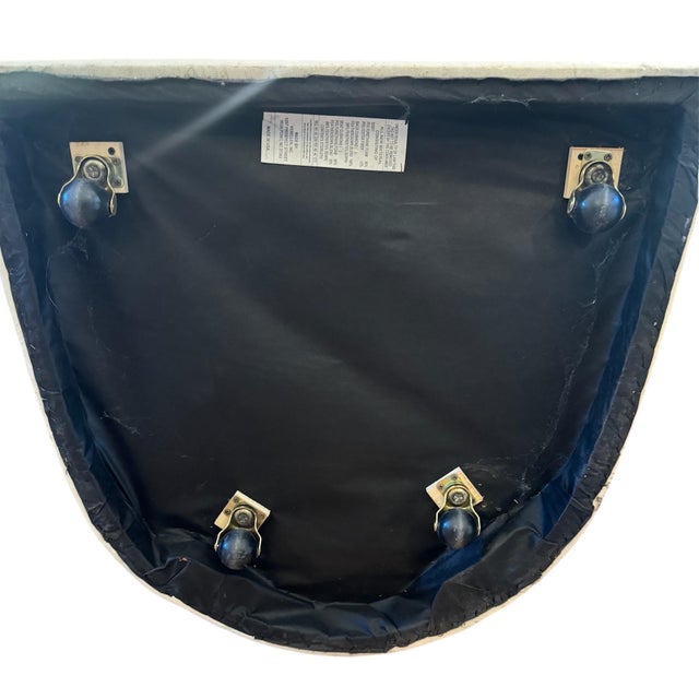 Pair of Taupe Leather, Skirted Slip-Covered Verellen Chairs on Casters For Sale - Image 13 of 14