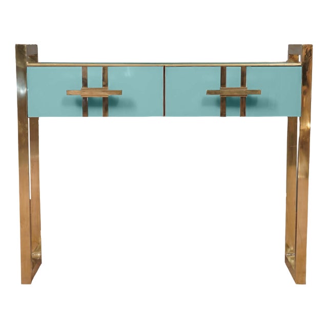 Turquois Murano Glass Console Table from Justfurnituress SRL For Sale
