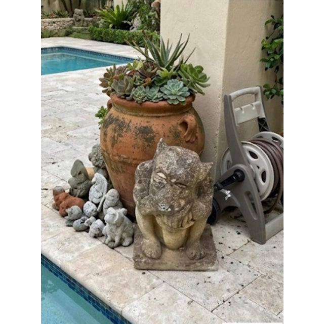 Vintage Cast Stone Gargoyle Sentinel Statue For Sale - Image 12 of 12