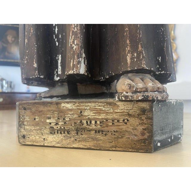 Baroque Antonius with Child Figure in Wood For Sale - Image 4 of 18