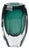 Albi Emerald Cut Glass Vase, 6.5" For Sale