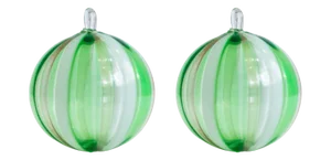 Christmas Bubbles in Murano Glass by Mariana Iskra, Set of 2