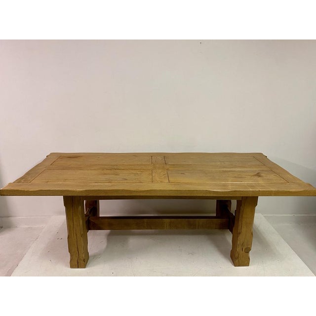 Belgian Brutalist Oak Dining Table, 1960s For Sale - Image 11 of 16