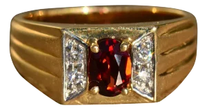 The Dulcino: Gentleman's 14K Garnet and Diamond Ring